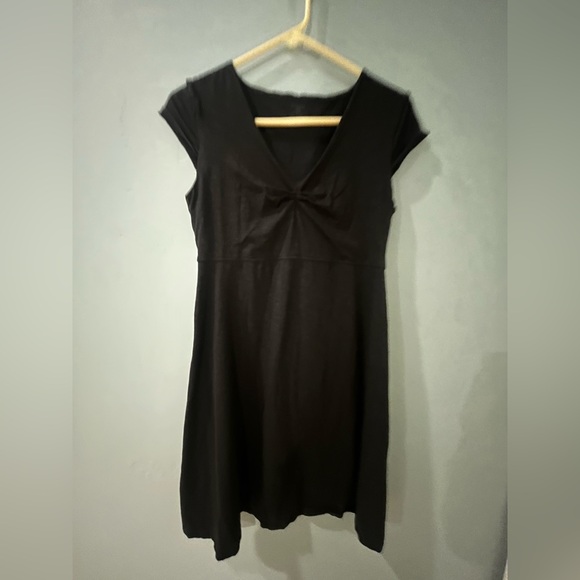 🐸 Horny Toad Rosemarie Dress Women Sz M Black Heathered Tencel Organic Cotton - Picture 6 of 9
